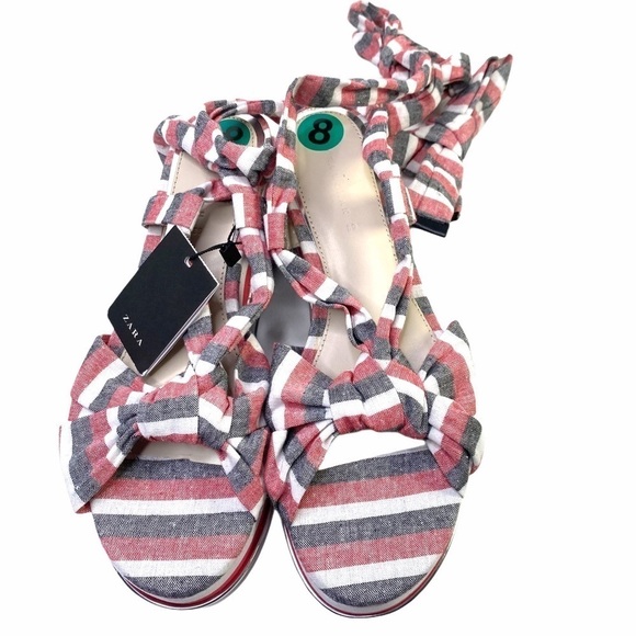 NEW! Zara Ankle wrap Flatforms - Picture 6 of 9